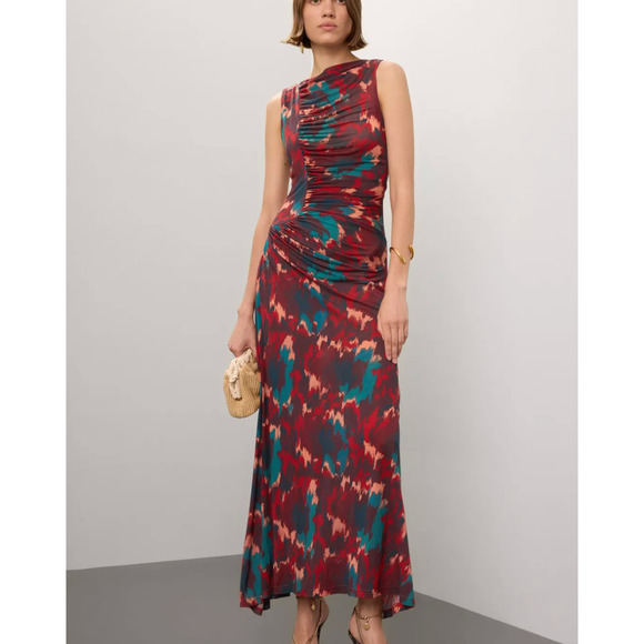 Ulla Johnson Dresses & Skirts - Ulla Johnson Fall Abstract Midi Dress SMALL Bodycon Ruched Career Designer $520